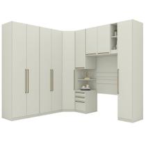 Quarto Solteiro Modulado 9 Portas 241x365 Cm Seletto Areia Henn Areia Quarto Solteiro Modulado 9 Portas 241x365 Cm Seletto Areia Henn Areia