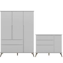 Quarto Unissex Infantil Guarda Roupa E Cômoda Retrô Melinda