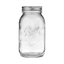 Quartz Mason Jars Ball Regular Mouth (946 mL) com tampas e faixas