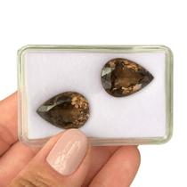 Quartzo Fumê Gota Par 27,11ct