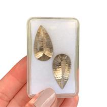 Quartzo Fumê Lágrima Gota Millenium Par 27,19ct