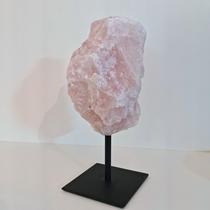 Quartzo Rosa Bruto - Base de Ferro