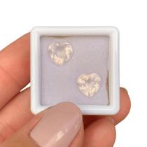 Quartzo Rosa Coração Par 3,38ct Quartzo Rosa Coração Par 3,38ct