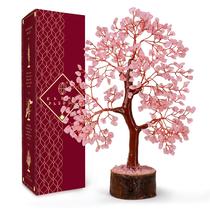 Quartzo rosa Crystal Tree KARMAPLEDGE para decoração de escritório feminina