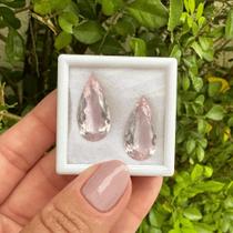 Quartzo Rosa Gota Par 19,77ct