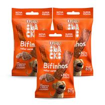 Quatree Snacks Bifinho Sabor Carne 60g Kit com três unidades Quatree Snacks Bifinho Sabor Carne 60g Kit com três unidades