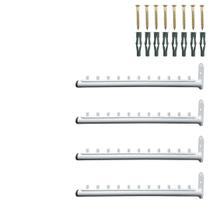 Quatro Araras RT 40cm Organização Loja Closet Aço Resistente Cabideiro De Parede 10 Cabides
