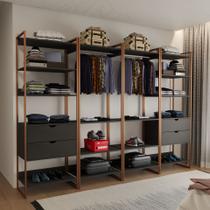 Quatro Modulos Para Closet Industrial Ferro Cobre Tampo Preto Quatro Modulos Para Closet Industrial Ferro Cobre Tampo Preto