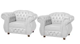 Quatro Poltronas Chesterfield Merlo - Corano Branco / Decoração, recepção , barbearia, sala tv estar Quatro Poltronas Chesterfield Merlo - Corano Branco / Decoração, recepção , barbearia, sala tv estar