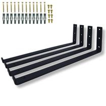 Quatro Suportes Aço Resistente 40cm Tipo L De Parede Para Prateleira Design Moderno Quatro Suportes Aço Resistente 40cm Tipo L De Parede Para Prateleira Design Moderno