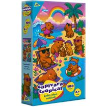 Quebra Cabeça 100 Peças Capivara Tropical Metalizado Toyster Quebra Cabeça 100 Peças Capivara Tropical Metalizado Toyster