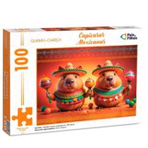 Quebra-Cabeça 100 peças Capivaras Mexicanas - Pais e Filhos Quebra-Cabeça 100 peças Capivaras Mexicanas - Pais e Filhos