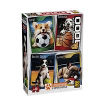 Quebra cabeça 1000 peças cachorrinhos esportistas - grow 04850