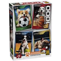 Quebra-cabeça 1000 peças Cachorrinhos Esportistas Quebra-cabeça 1000 peças Cachorrinhos Esportistas