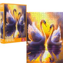 Quebra Cabeça 1000 Peças Cisnes Por do Sol - Castela