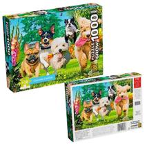 Quebra cabeça 1000 peças mini corrida canina- grow