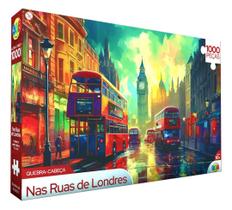 Quebra Cabeça 1000 Peças Nas Ruas de Londres Ggb Brinquedos