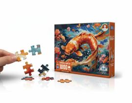 Quebra cabeça 1000 peças peixes a dança das carpas puzzle