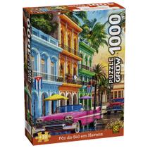 Quebra-Cabeça - 1000 Peças - Pôr do Sol em Havana - 4571