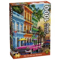 Quebra-Cabeça - 1000 Peças - Pôr do Sol em Havana - 4571