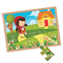 Quebra cabeça 15 peças de madeira chapeuzinho vermelho