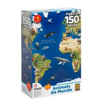 Quebra cabeca 150 pecas animais do mundo grow