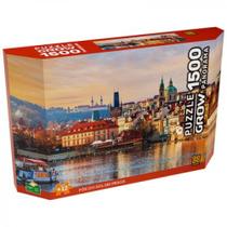 Quebra cabeca 1500pçs panorama pôr do sol em praga
