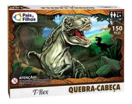 Quebra cabeça 150pcs t-rex pais e filhos