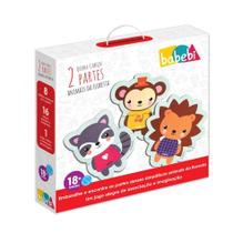 Quebra cabeca 2 partes animais da floresta