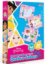 Quebra Cabeça 20 Pçs Montando Os Números 1 ao 20 Princesas Disney