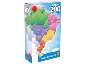 Quebra-cabeça 200 Peças Mapa do Brasil Grow