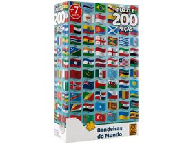 Quebra-cabeça 200 Peças Puzzle Bandeiras do Mundo - Grow
