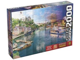 Quebra-cabeça 2000 Peças Paisagem Puzzles Adultos - Dia e Noite Grow