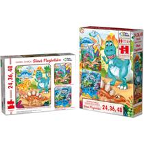 Quebra-Cabeça 24, 36 e 48 peças Progressivo Dinos Quebra-Cabeça 24, 36 e 48 peças Progressivo Dinos
