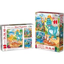 Quebra-Cabeça 24, 36 e 48 peças Progressivo Dinos - Pais e Filhos Quebra-Cabeça 24, 36 e 48 peças Progressivo Dinos - Pais e Filhos