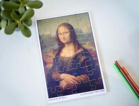 Quebra-cabeça 24 peças Monalisa tamanho 20x30cm Quebra-cabeça 24 peças Monalisa tamanho 20x30cm