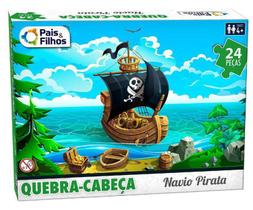 Quebra Cabeça 24 Peças Navio Pirata 10770 Pais E Filhos Quebra Cabeça 24 Peças Navio Pirata 10770 Pais E Filhos