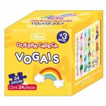 Quebra-cabeça 24 Peças Pedagógico - Cores, Numeros e Vogais - Sortido Tilibra