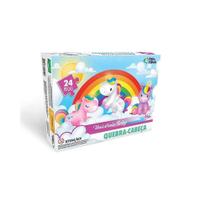 Quebra Cabeça 24 Peças Unicornio Baby Pais e Filhos Quebra Cabeça 24 Peças Unicornio Baby Pais e Filhos