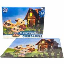 Quebra cabeca 24pcs tres porquinhos - pais e filhos