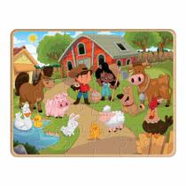 Quebra-Cabeça - 30 Peças - Madeira - Fazendinha - Nig Brinquedos