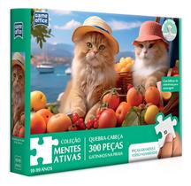 Quebra cabeça 300 peças mentes ativas gatinhos na praia puzzle toyster