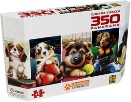 Quebra-cabeça -350 Peças Panorama - Cachorrinhos Esportistas Quebra-cabeça -350 Peças Panorama - Cachorrinhos Esportistas