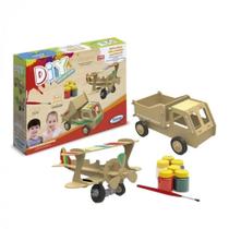 Quebra-Cabeça 3D 28 Peças Avião e Caminhão - Xalingo