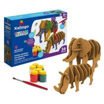 Quebra Cabeça 3D Animais do Safari para Colorir - Xalingo