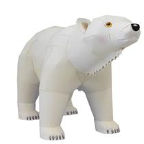 Quebra Cabeça 3D Animal Silvestre Urso Polar Colagem Papercraft Miniatura HAS BRASIL