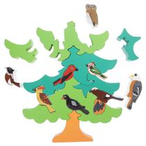 Quebra-cabeça 3D, árvore de madeira, pássaro, conjunto de brinquedos Montessori Quebra-cabeça 3D, árvore de madeira, pássaro, conjunto de brinquedos Montessori