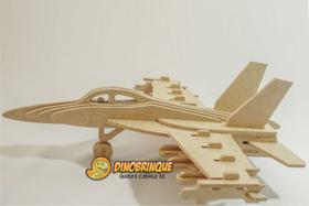 Quebra-Cabeça 3D AVIÃO F-18 HORNET 47 peças em MDF - DINOBRINQUE Quebra-Cabeça 3D AVIÃO F-18 HORNET 47 peças em MDF - DINOBRINQUE