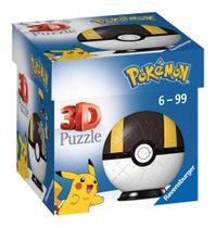 Quebra-Cabeça 3D Bola Ultra Ball Pokémon Ravensburger - 54 Peças - Para Crianças Acima de 6 Anos