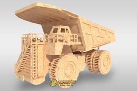 Quebra-Cabeça 3D CAMINHÃO BASCULANTE DE MINERAÇÃO 506 peças em MDF - DINOBRINQUE